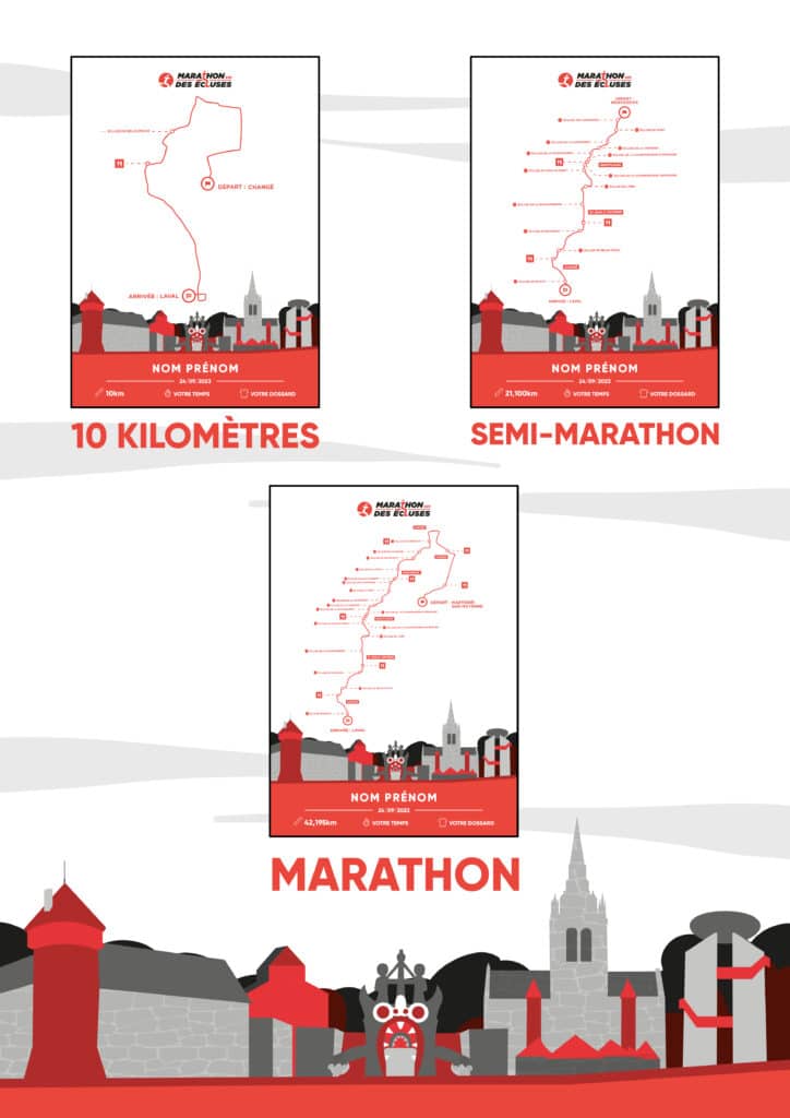 Affiche personnalisée Marathon des Écluses 2023